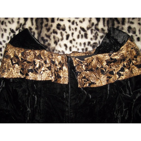 PHILLY CALIFORNIA 4 6 Black Gold Velvet 80s Dress - Picture 8 of 9